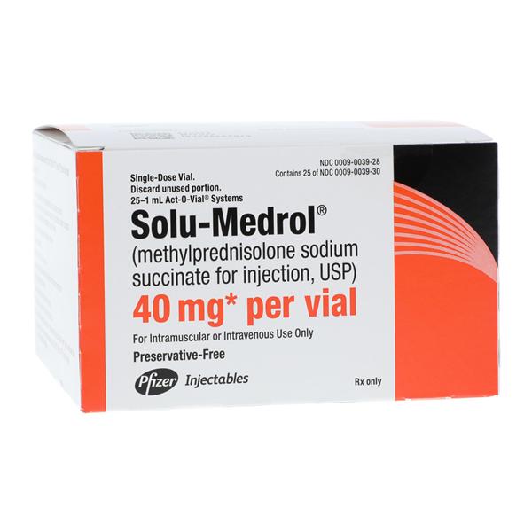 Solu-Medrol Injection 40mg/mL PF SDV Act-O-Vial 1mL 25/Package