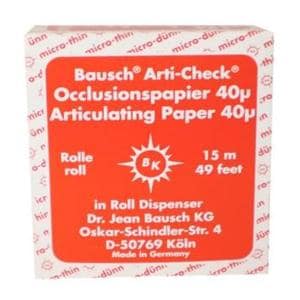 Arti-Check Articulating Paper Rd 40 Microns / 0.0016 in Roll in Dispenser 15m/Bx