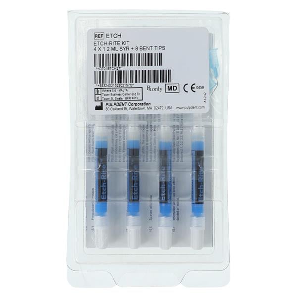 Etch-Rite 38% Phosphoric Acid Syringe Etching Gel 1.2 mL Complete Kit 4/Bx