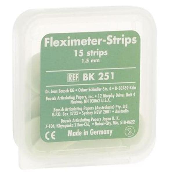 Fleximeter Occlusal Indicator Strips Silicone Silicone Green 15/Pk