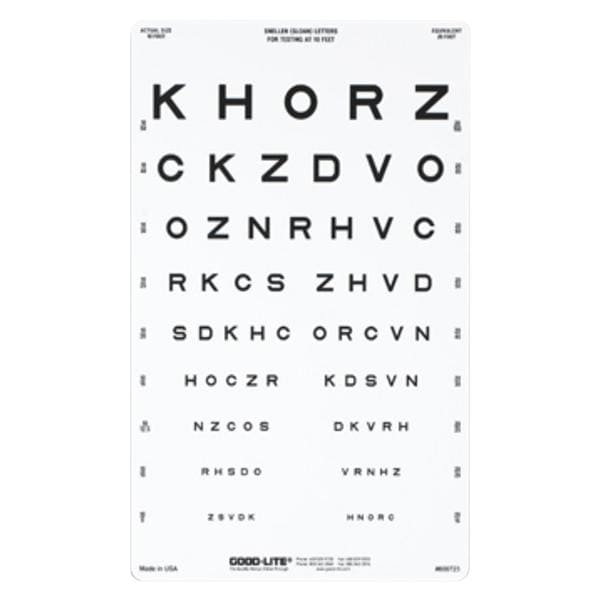 Chart Vision Testing 10' Testing Distance EA