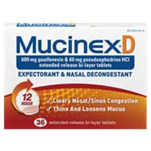 Mucinex D Tablets 60mg 36/Bx, 24 BX/CA