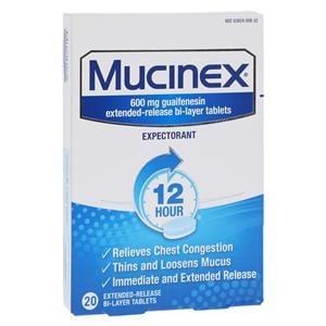 Mucinex Tablets 600mg Extended Release 20/Bx, 24 BX/CA