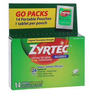 Zyrtec OTC Allergy Oral Tablets 10mg Individual Blister 14/Bx, 24 BX/CA