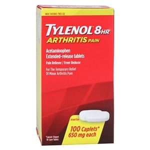 Tylenol 8Hr Arthritis Pain Fever Reducer Caplets 650mg 100/Bt, 48 BT/CA