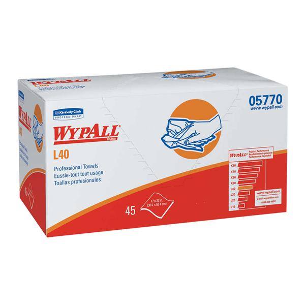 WypAll L40 Professional Towel Dsp Hydro-Entangled Fibers 1 Ply 12x23 Wt 12x45/Ca