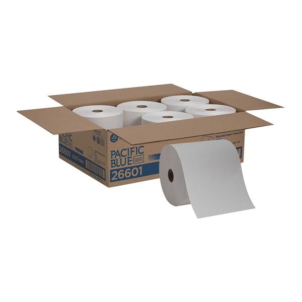 Pacific Blue Basic Paper Towel Roll Disp Rcycl 1 Ply 7.875 in x 800 in Wht 6/Ca