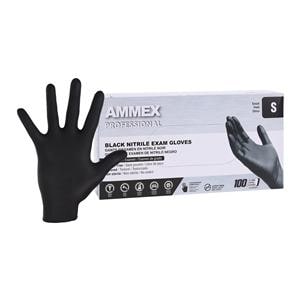 Ammex Nitrile Exam Gloves Small Black Non-Sterile