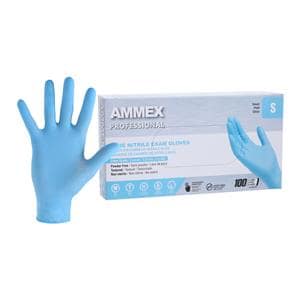 Ammex Nitrile Exam Gloves Small Blue Non-Sterile