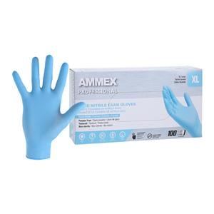 Ammex Nitrile Exam Gloves X-Large Blue Non-Sterile, 10 BX/CA