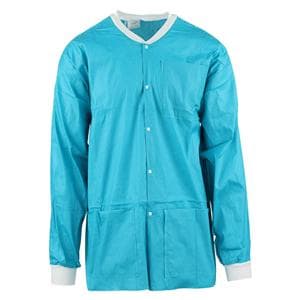 MedFlex Premium Lab Jacket Cotton Like Fabric Large Teal 10/Pk