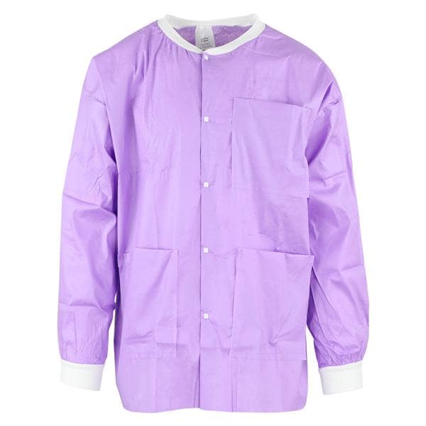 MedFlex Premium Lab Jacket Cotton Like Fabric Large Purple 10/Pk