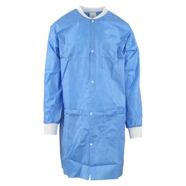 MedFlex Protective Lab Coat Sft LtWt Small Blue 10/Pk