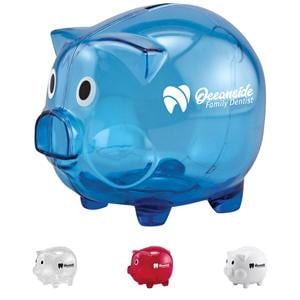 1 Color Imprint Plastic Piggy Bank Ea