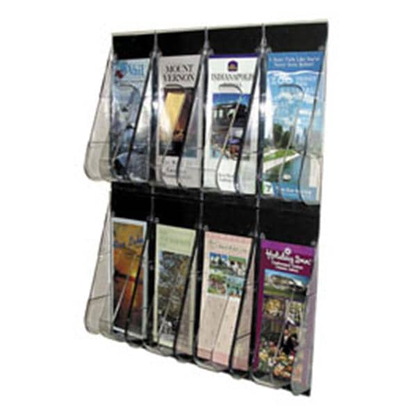 8-Pocket Wall Rack Leaflet Holder Clear 1/PK