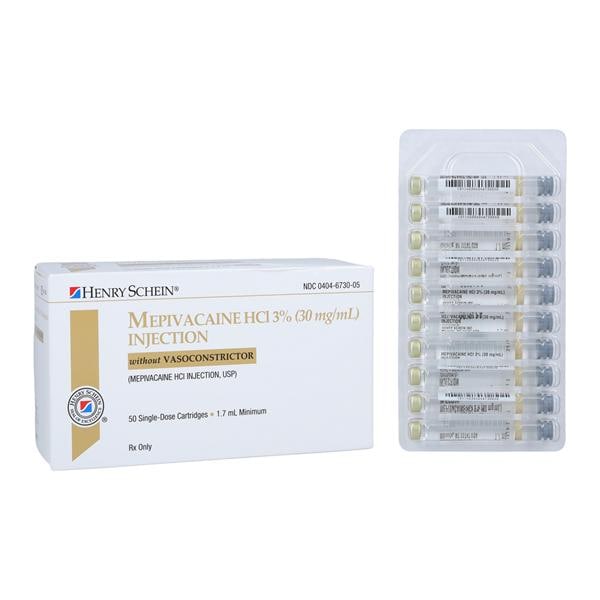 Mepivacaine HCl 3% Plain 1.7 mL 50/Bx