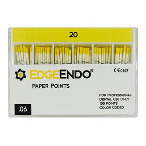 EdgeEndo Paper Points Size #20 .06 Yellow 60/Pk