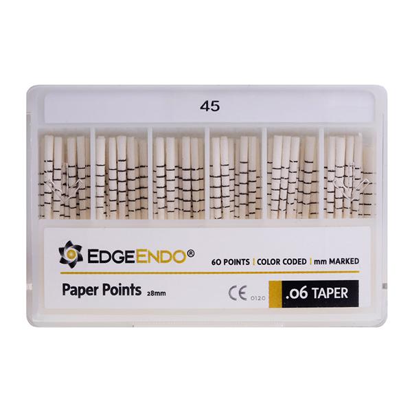 EdgeEndo Paper Points Size #45 .06 White 60/Pk