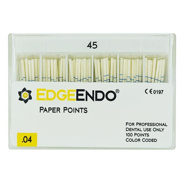 EdgeEndo Paper Points Size #45 .04 White 100/Pk