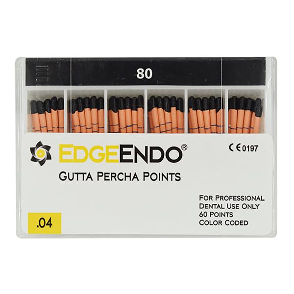 EdgeEndo Gutta Percha Points Size #80 Black 60/Pk