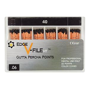 EdgeV-File HT Gutta Percha Points Size #40 Black 60/Pk