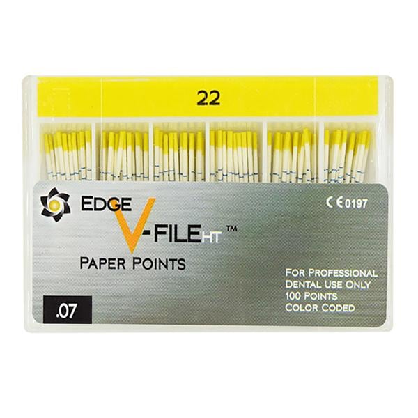 EdgeV-File HT Paper Points Size #22 .07 Yellow 100/Pk