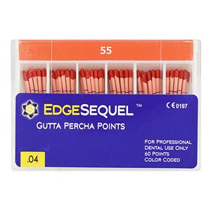 EdgeSequel Sapphire Gutta Percha Points Size #55 Red 60/Pk