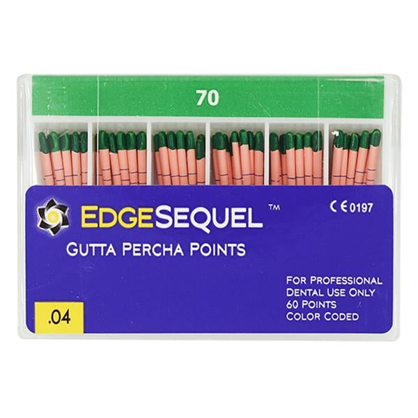 EdgeSequel Sapphire Gutta Percha Points Size #70 Green 60/Pk