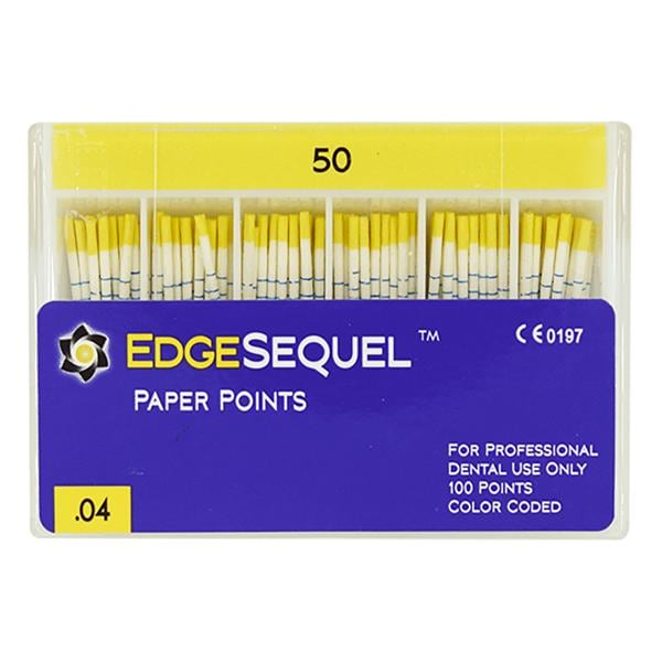 EdgeSequel Sapphire Absorbent Points Size #50 .04 Yellow 60/Pk