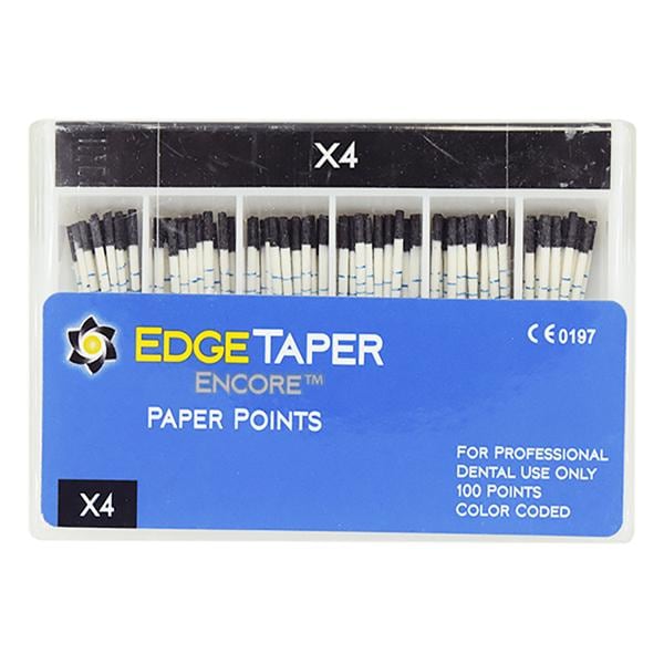 EdgeTaper Encore Absorbent Points Size #40 X4 Black 60/Pk