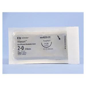 Maxon Suture 2-0 30" Polyglyconate Copolymer Monofilament V-20 Green 36/Ca