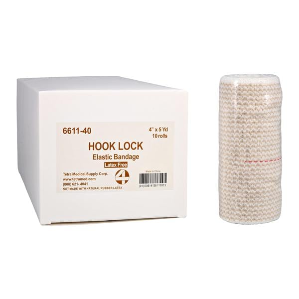 Hook Lock Bandage Elastic 4"x5yd 10/Bx