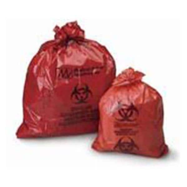 Biohazard Bag 25x34" Red LLDPE Film 50/Bx, 4 BX/CA