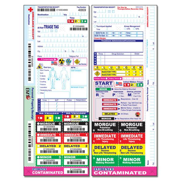 N. American Resc Triage Tags