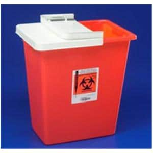 Monoject Sharps Container 30gal Red 15.25x21.25x27.5" Adj Hng Ld/Gskt Plstc 3/Ca