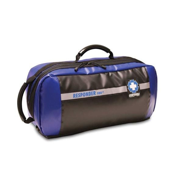 Bag Trm/Med Responder Pro 23x10x11" Blk/Blu Rnfrcd Zpr Fld Prf Tp & Sd Hndl Ea