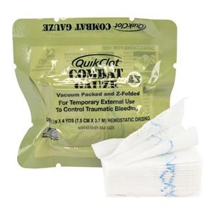 QuikClot Combat Cotton Z-Folded Gauze 3"x4yd Sterile LF