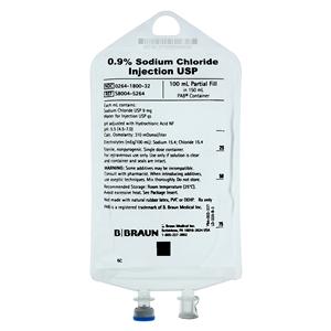 IV Injection Solution Sodium Chloride 0.9% 100mL Fill in 150mL Prtl Adtv Bg Ea