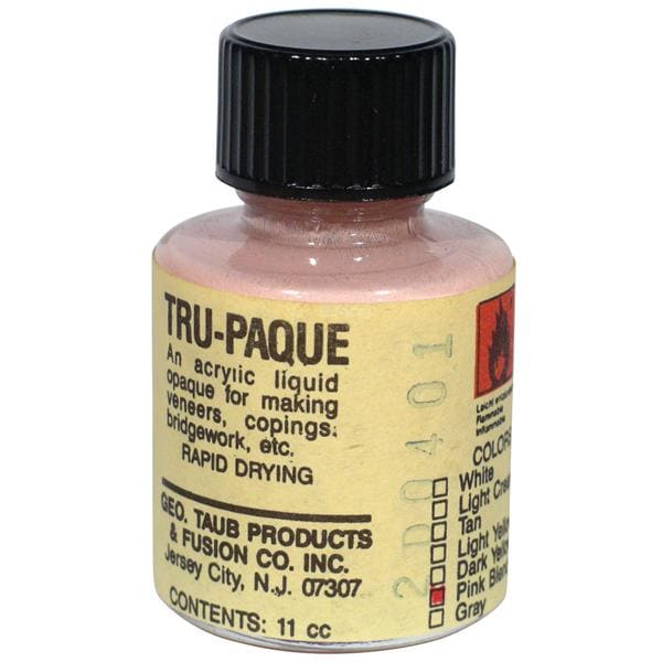 Tru-Paque Denture Resin Acrylic Opaquer Heat Cure Pink 1/2oz/Bt