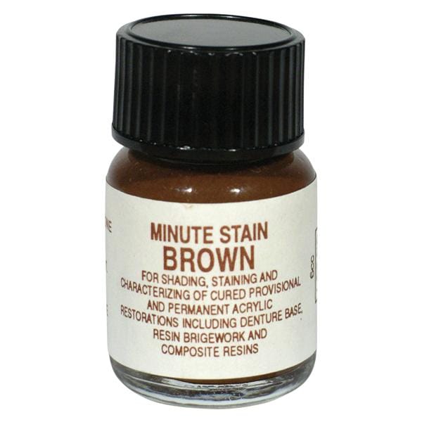 Minute-Stain Denture Accessories Colored Acrylic Brown 1/4oz Bt