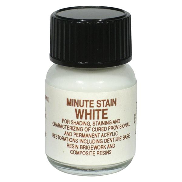 Minute-Stain Denture Accessories Colored Acrylic White 1/4oz/Bt