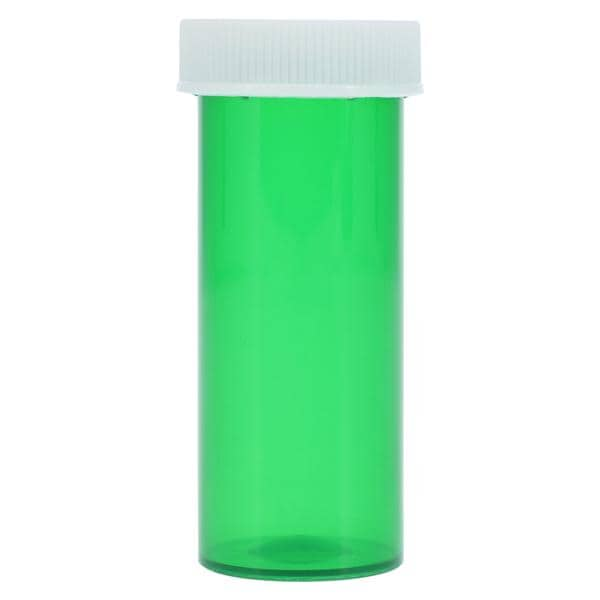 Medicine Vial Plastic 8 Dram Green Reusable Non-Sterile 410/Ca