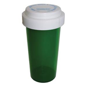 Medicine Vial Plastic 60 Dram Green Reusable 90/Ca