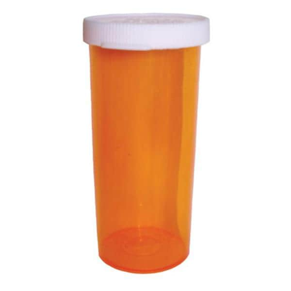 Medicine Vial Plastic 20 Dram Amber Reusable 300/Ca