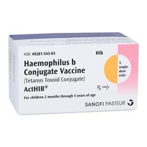 ActHIB Conjugate Vaccine Haemophilus B Injectable 10mcg SDV 0.5mL 5/Pk