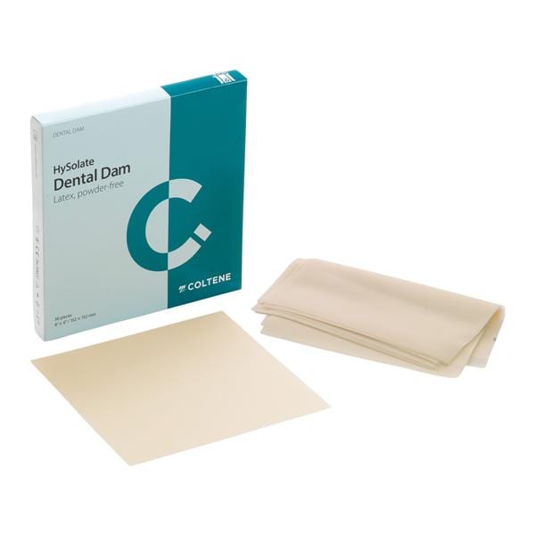 HySolate Latex Dental Dam 6 in x 6 in Medium Gauge Light Unflvrd Unscntd 36/Bx