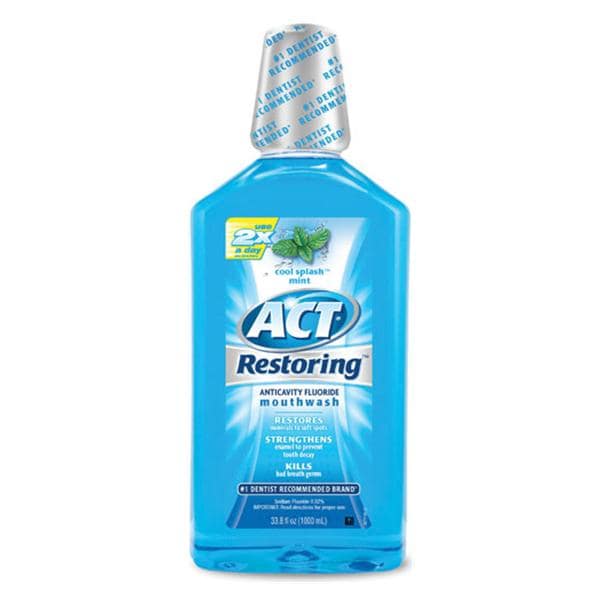 ACT Restoring Anticavity Cool Splash Mint Mouthwash 33.8 oz 6/Ca