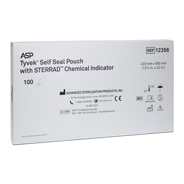 Tyvek Sterilization Pouch Self Seal 12.5 in x 22 in 100/Bx, 4 BX/CA