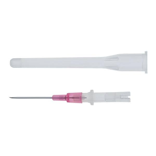 Jelco Peripheral IV Catheter 20 Gauge 1" Pink Straight Ea