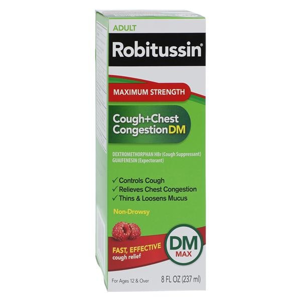 Robitussin DM Cough/Congestion Syrup 400/20mg Maximum Strength 8oz/Bt, 12 BT/CA